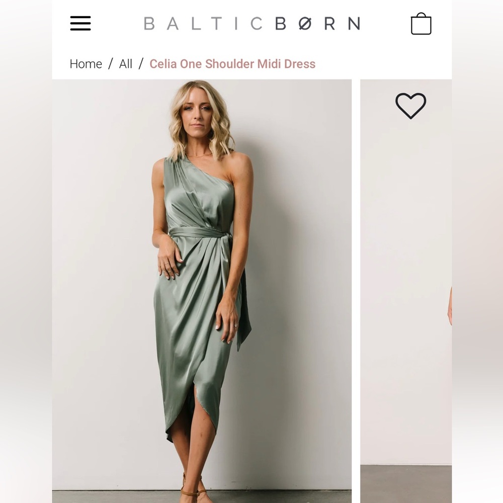Baltic Born Celia One Shoulder Dress in Eucalyptus - Medium - Worn Once